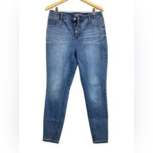 Maurices high rise button fly skinny jeans L comfy stretchy